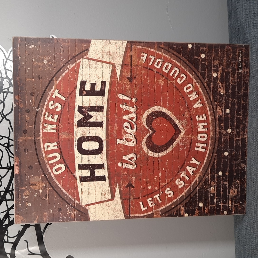 Wall Art Box Sign Shelf Sitter Wood Home Heart Love Rustic Urban Farmhouse